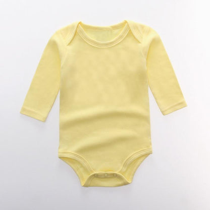 Classic Modern Solid Color Boy Girls Romper Newborn Long Sleeve Cotton Jumpsuit Tops For Girls and Boys Baby