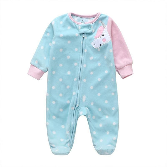 Modern Cartoon Unicorn Baby Girl Jumpsuit Footies Romper For Newborn Boy and Girls In Trend Design