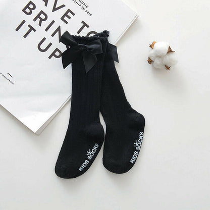 Luxury Modern One Pairs New Kids Socks Toddlers Girls 3D Bow knot Knee Lengths Soft Cotton Baby Socks For Kids