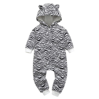 Modern Popular Fashion Newborn One Piece Fleece Hooded Jumpsuit Long Sleeved Baby Body suits Romper For Girls and Boys Kids