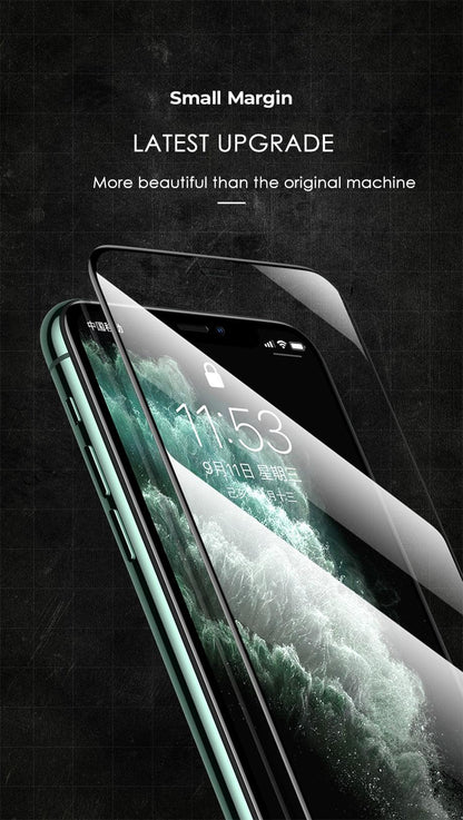 3pcs Full Cover Protective Glass On For Iphone 11 12 13 14 Pro Max Screen Protector For Iphone X Xr Xs Max 7 8 6s Plus Se Glass Full Screen Protector Edge To Edge Full Screen Coverage