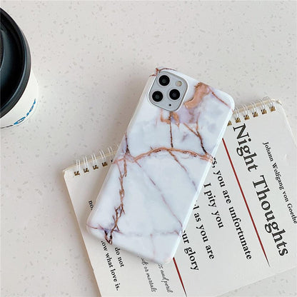 White Gray Marble Slim Soft Clear Bumper Full-Body Protective Phone Case Cover Glossy Marble Texture Cover for iPhone 11 14 Pro Max 14Plus 12 13 Mini X XR XS Max Soft Back Case