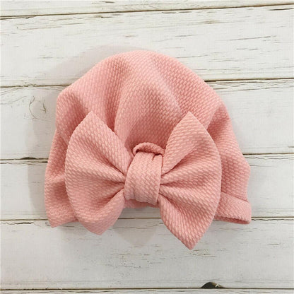 Elegant Winter Autumn Baby Girls Hat Big Bow Cotton Wool Knitted Thick Warm Baby Hat For Girls