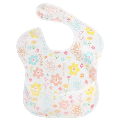 Waterproof Baby Bibs Polyester TPU Feeding Bibs Washable Baby Bibs with Food Catcher For Kids