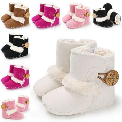 Fashion Comfortable Newborn Kid Baby Girl Boy Cute Snow Shoes Winter Warm Soft Boots Solid Cotton