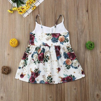 Toddler Baby Girls Flower Dress with Sleeveless V Neck dress for Party  Holiday Beach Day For Girls