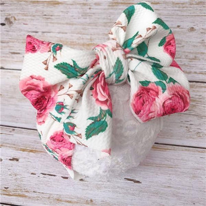 Luxury Modern Colorful Newborn Toddler Baby Girl Boy Headwear Solid Bowknot Soft Turban Knot Hairband For Girls Kids