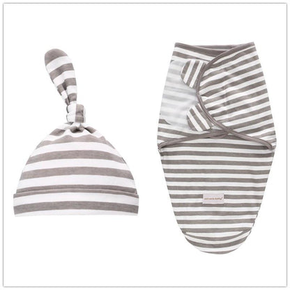 Baby Swaddle Blanket With Cap For Newborn Wrap Cotton Swaddling Bag Baby Envelope Sleep sack  Blanket .