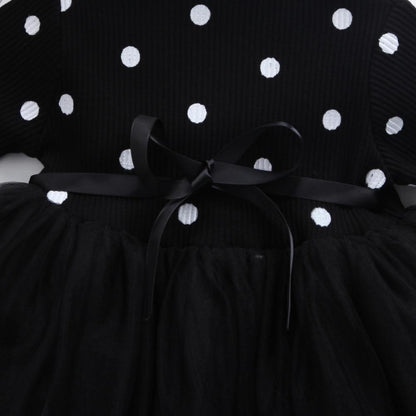 Princess Long sleeve Baby Girl Dress Newborn Infant Baby Girl Clothes WIth Bow And Dot Tutu Ball Gown Party Dresses Baby Kid Girl clothes In Elegant Style