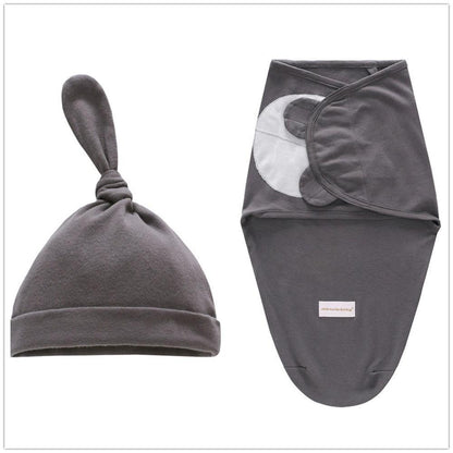 Baby Swaddle Blanket With Cap For Newborn Wrap Cotton Swaddling Bag Baby Envelope Sleep sack  Blanket .