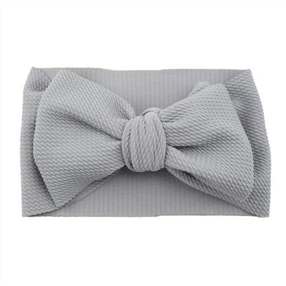 Fashion Trend Big Modern Baby Bow Accessories For Toddler Girls In Solid Bow Hairband Stretch Turban Knot Head Wrap Color  for Kids