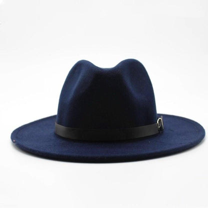 Vintage Winter Autumn Woolen Women Men Belt Buckle Fedora Hat Classic Wide Brim Floppy Hat Retro Warm Top Hat Vintage Cap Women Fedoras Durable Hat