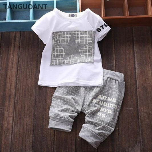 Baby Boy Clothes Winter Kids Clothes Sets T-shirt Pants Suit Star Printed Clothes Newborn For Boys