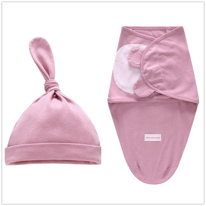 Baby Swaddle Blanket With Cap For Newborn Wrap Cotton Swaddling Bag Baby Envelope Sleep sack  Blanket .