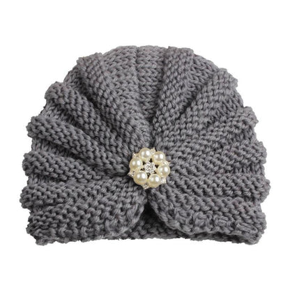 Handmade Knitted Winter Baby Hat for Girls Candy Color Enfant Baby Beanie Turban Hats Newborn Baby Cap