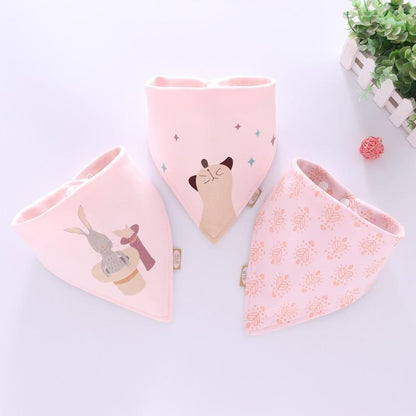 Cotton Cartoon Bandana Feeding Saliva Towel Waterproof Bibs For Baby Burp Accessory Adjustable Button Durable Baby Towels