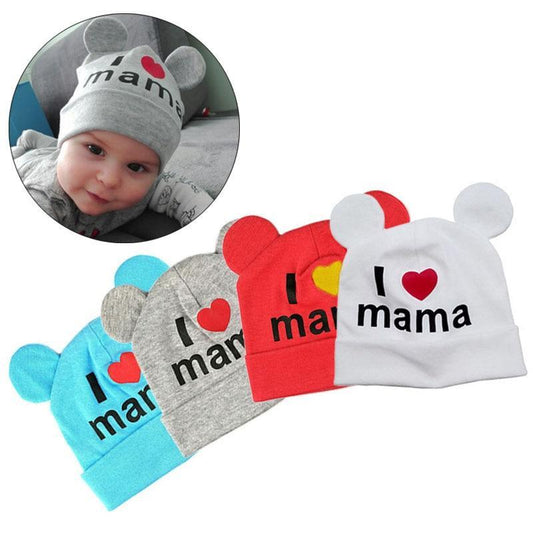 Trend New Baby Hats For Girls Cap Cute Ear Newborn Boys Girls Knitted Print Caps Beanies For Baby