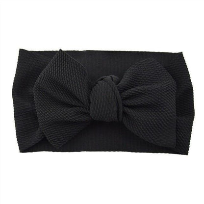Fashion Trend Big Modern Baby Bow Accessories For Toddler Girls In Solid Bow Hairband Stretch Turban Knot Head Wrap Color  for Kids