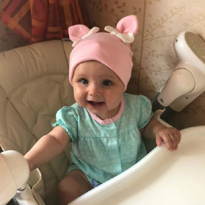 Baby Girl Hat Rabbit Ear Hat For Girls Cotton Bow Knot Children's Cap Toddler Kids Hats Cartoon Hats