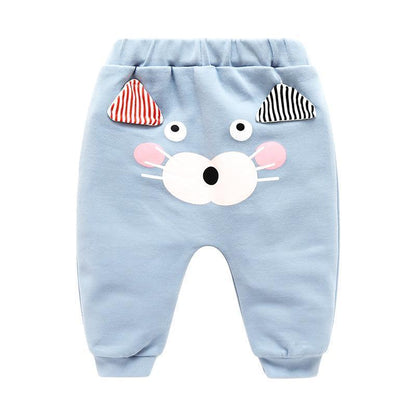 Modern Baby Boys Girls Cartoon Pants Spring High Waist Guard Belly Trousers Print Bottoms In Interesting Style For Girls And Boys