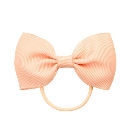 Luxury Handamde Small Baby Elastic Rubber band Head rope Mini Solid Ribbon Bow Tie For Girls Hair Accessories