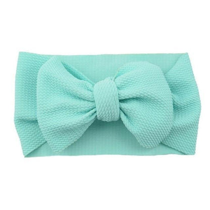 Fashion Trend Big Modern Baby Bow Accessories For Toddler Girls In Solid Bow Hairband Stretch Turban Knot Head Wrap Color  for Kids