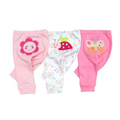 3/4PCS/SET Newborn Pants Cartoon Design Four Seasons Baby 100%Cotton Soft Girl Pants Baby Boy trousers Pants 0-24M For Kids