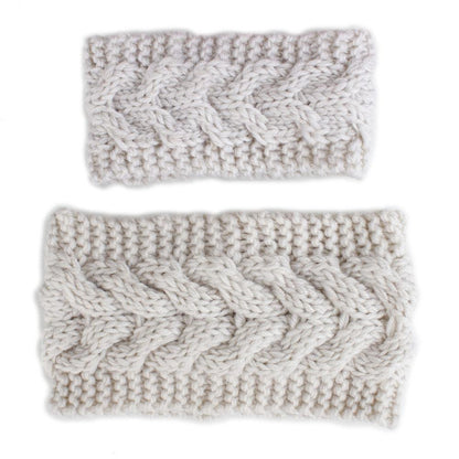HandmadeKnit Wool Hairband for Mother & Daughter Headband Knit Flower Hairband Ear Warmer Headwrap