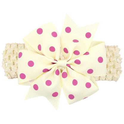 Modern Luxury Children Dot Bow Wide Hair Head Band Headband Headwear For Girls Baby