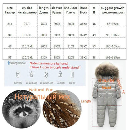 Winter Snowsuit for Climbing  Babyboy Jacket  Outdoor Infant Clothes for Girls/Boys For Ski And Winter