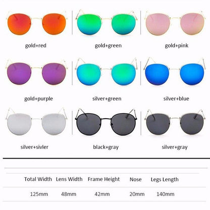 Leon Elegant Unisex Woman and Man Classic Round  Sunglasses Designer Glasses Lady Round Luxury Retro Sunglasses With Vintage Mirror Oculos De Sol Gafas