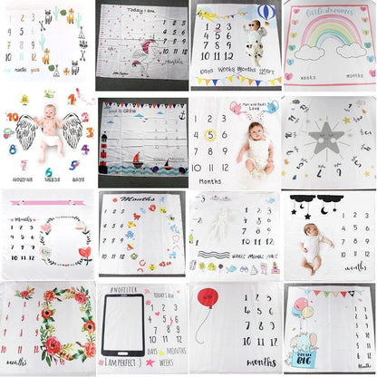 Cartoon Pattern  Baby Photo Props Background Blankets Play Mats Backdrop Cloth Calendar Photo Accessories Blanket For Baby