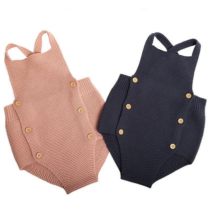 Baby Girl Knitted Clothes Rompers Jumpsuit Cotton Infant Baby Girl Romper In Retro Style For Girls