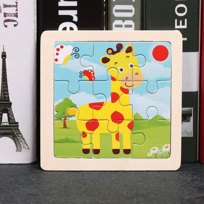 10pcs Of Wood Puzzle Baby Young Children Early Lessons Learned Intelligence Cartoon Animal Puzzle Wooden Toys Education Puzzles