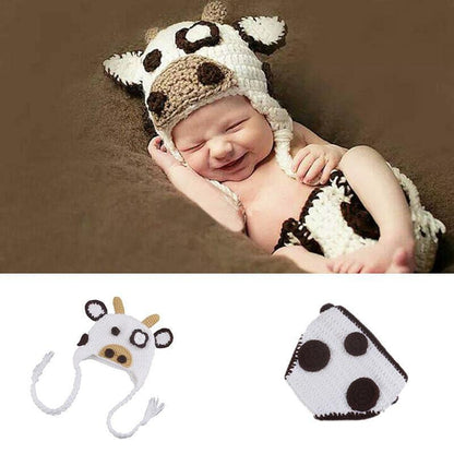 Modern Baby Cap Deer Design Handmade Crochet Deer Costume Set Knitted Hats And Toy For Girls and Boys Kids