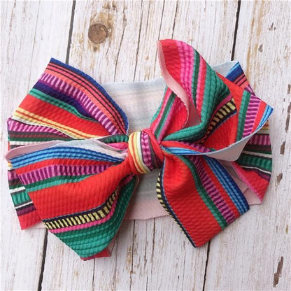 Luxury Modern Colorful Newborn Toddler Baby Girl Boy Headwear Solid Bowknot Soft Turban Knot Hairband For Girls Kids