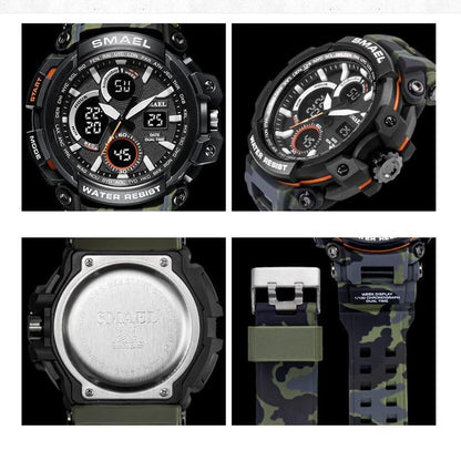 Orange Modern Sport  Waterproof 50M Men Watches With LED Digital Display In Military Armi Relogio Masculino Style