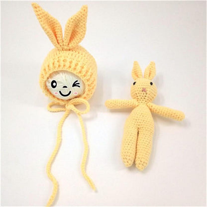 Modern Baby Cap Deer Design Handmade Crochet Deer Costume Set Knitted Hats And Toy For Girls and Boys Kids