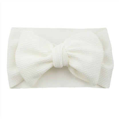 Fashion Trend Big Modern Baby Bow Accessories For Toddler Girls In Solid Bow Hairband Stretch Turban Knot Head Wrap Color  for Kids
