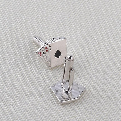 Retro Playing Cards Tie Clip Vintage Elegant Tie Clip Man Clips Unique Business Cufflinks Wedding Tie Clips For Anniversary Business Meeting And Daily Life
