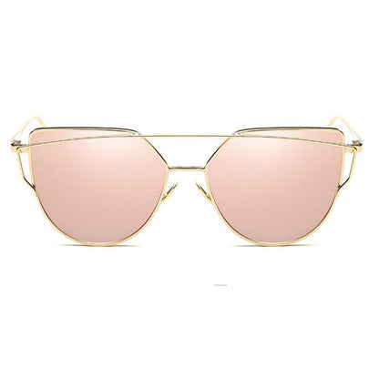 Luxury Vintage Modern Cat Eye Metal High Quality Frame  With Miror Sunglasses For  Women and Lady sunglasses With UV400 Protection