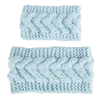 HandmadeKnit Wool Hairband for Mother & Daughter Headband Knit Flower Hairband Ear Warmer Headwrap