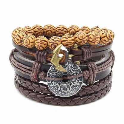 Handmade Modern Fashion New Luxury Wood Bead Charm Amazing Premium Leather Elegant Bracelet For Women
