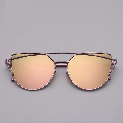 NEW  Stevvex Designer Cat eye Sunglasses For Women and Ladies in Vintage Metal Reflective Glasse Mirror Retro Oculos De Sol Gafas Style With UV 400 Protection