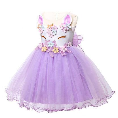 Unicorn Dress Costume Infant Party Dress For Baby Girls In elegant Style