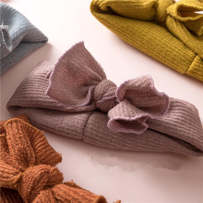 Modern Headbands Knitted Newborn Baby Bows Head Warm Headband Infant Toddler Hair Bow for Girls  Kids