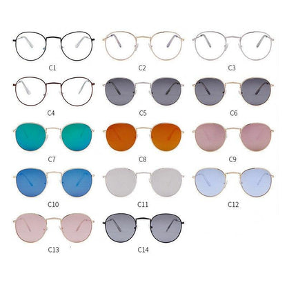 Luxury Leon Classic Small Round Unisex Sunglasses For Women and Men Mirror Sun Glasses Vintage Style With UV400 Protection
