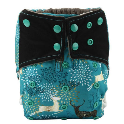 Luxury Charcoal Bamboo Baby Cloth Diaper Nappy Washable Reusable Double Gusset Square Tabs Nappies for Baby and Kids