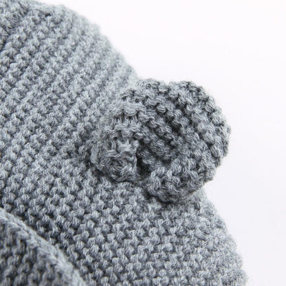 Winter Hooded Knitted Long Sleeve  Sweaters For Newborn Babies