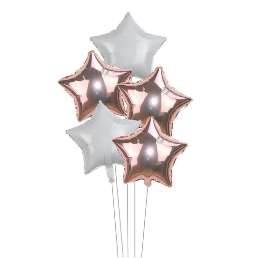 5Pcs 18inch Gold Silver Foil Star Balloon Wedding Balloons for Decoration For Birthdays Baby Children's Kids Birthday Party Wendings Luxury Pentagram Balloons